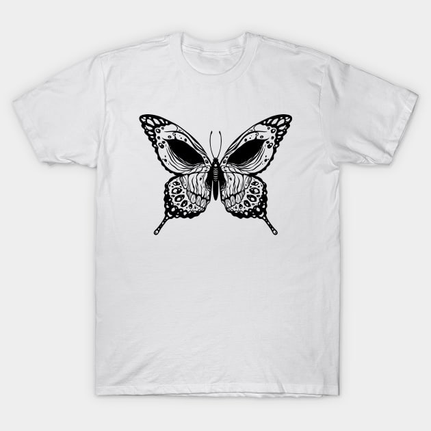 Butterfly skull T-Shirt by OccultOmaStore